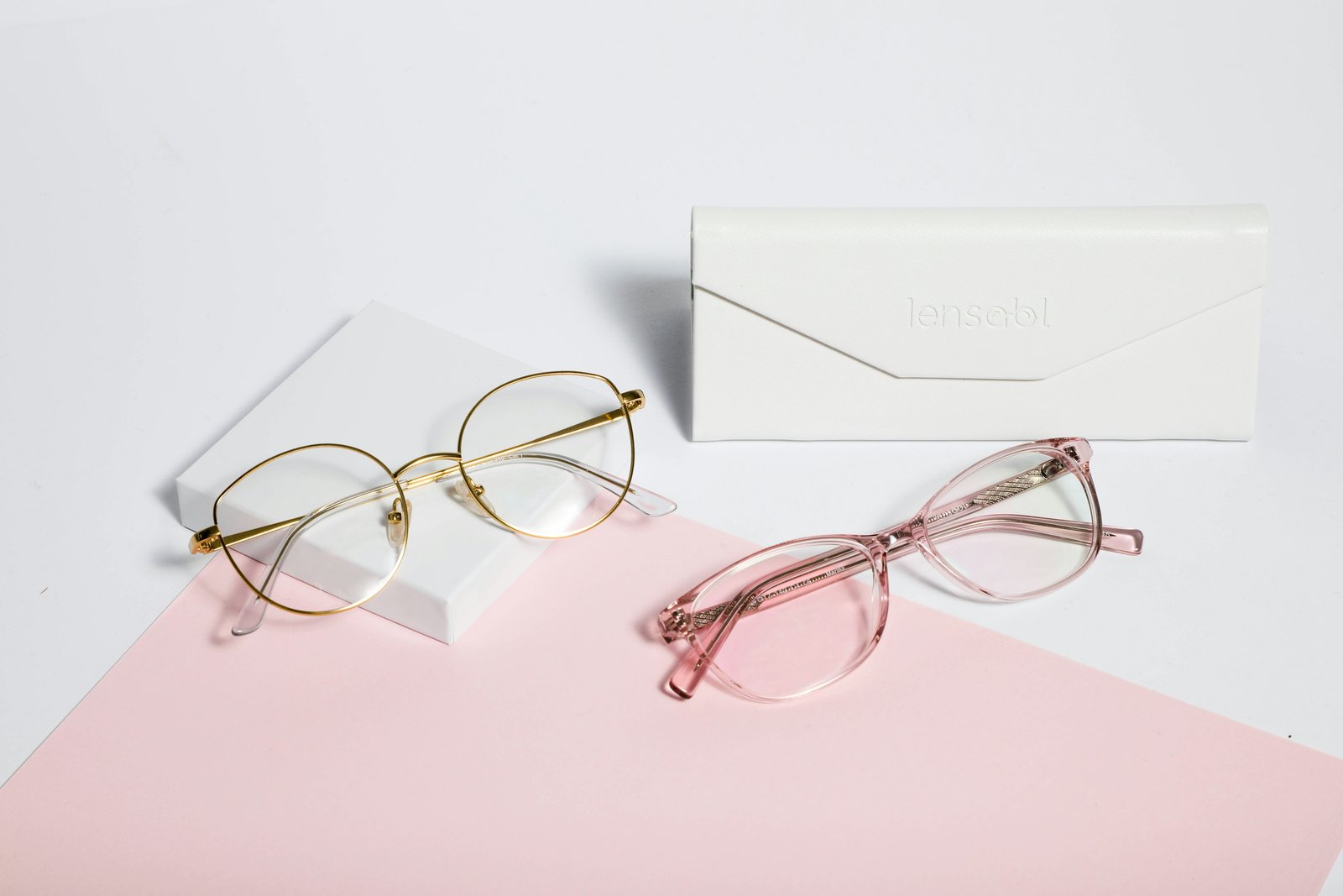 Round gold metal frames