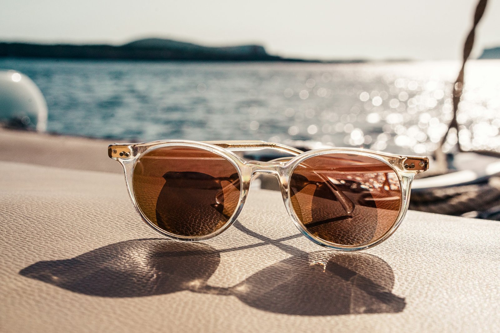 White frame glasses with clear lenses