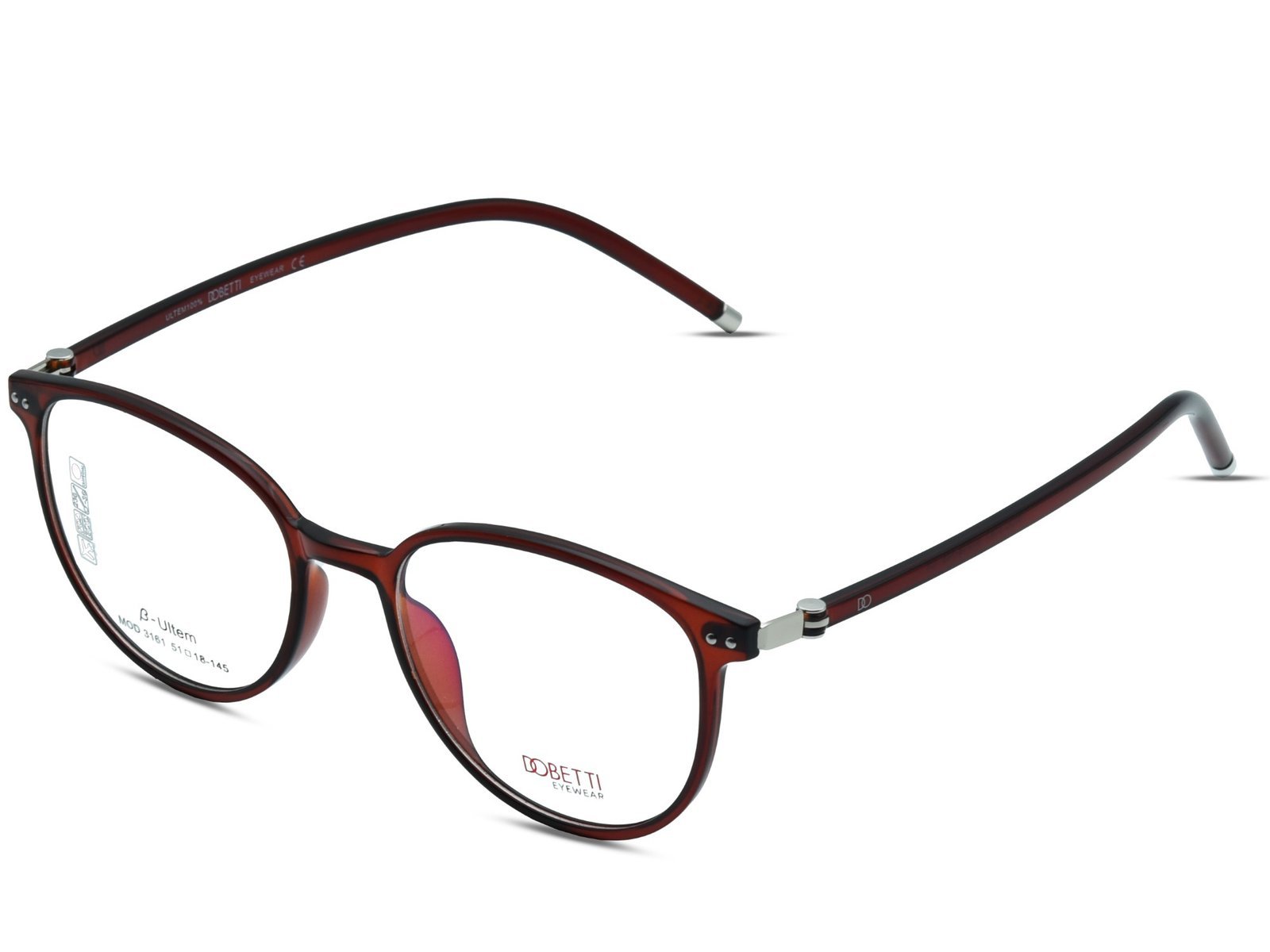DOBETTI -3161 Dobetti Premium Retro Round Eyeglasses – High-Flexibility Full Rim Frame