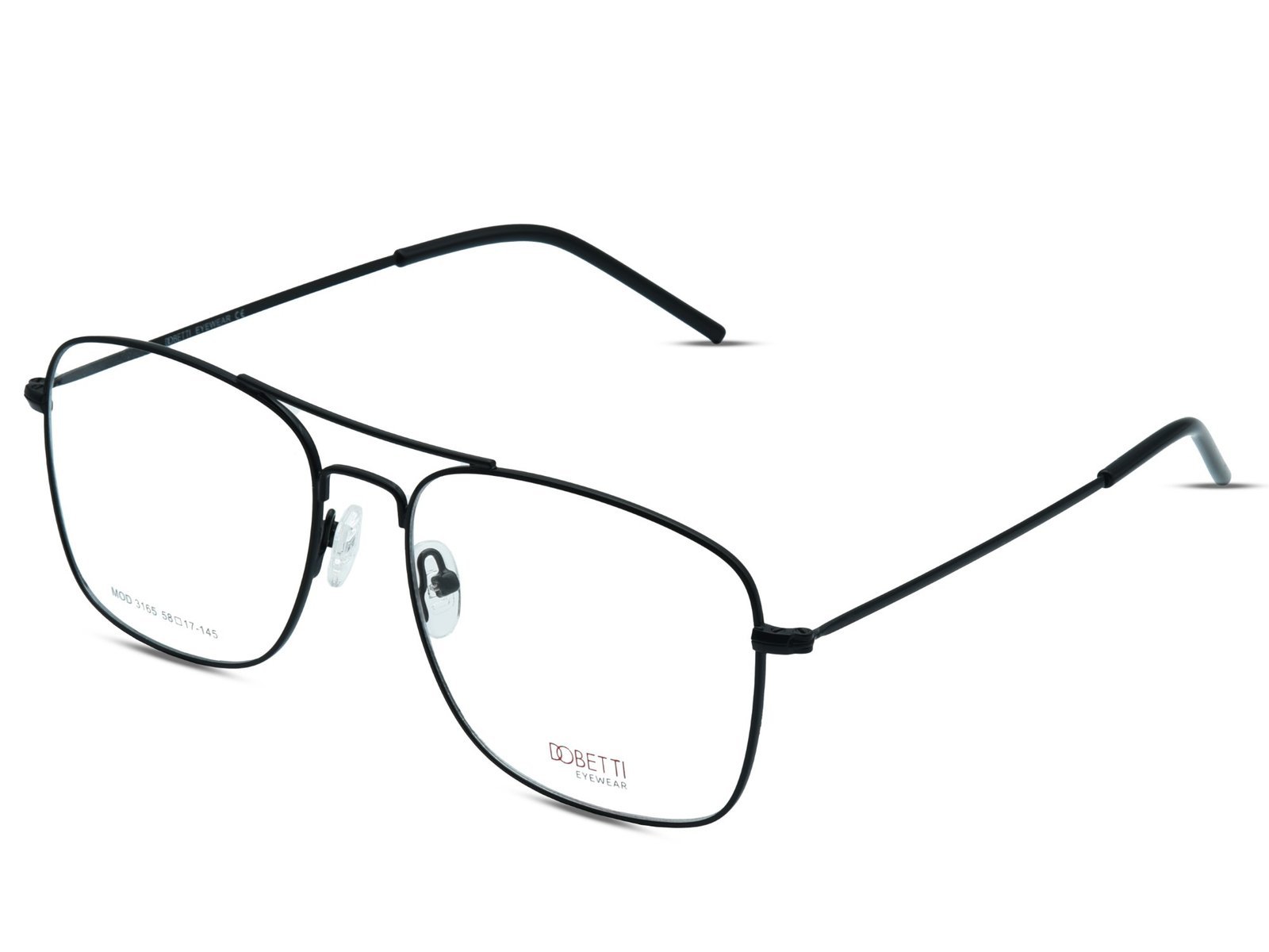 DOBETTI -3165 Dobetti Premium Double-Bridge Square Aviator Full Rim Eyeglass Frame