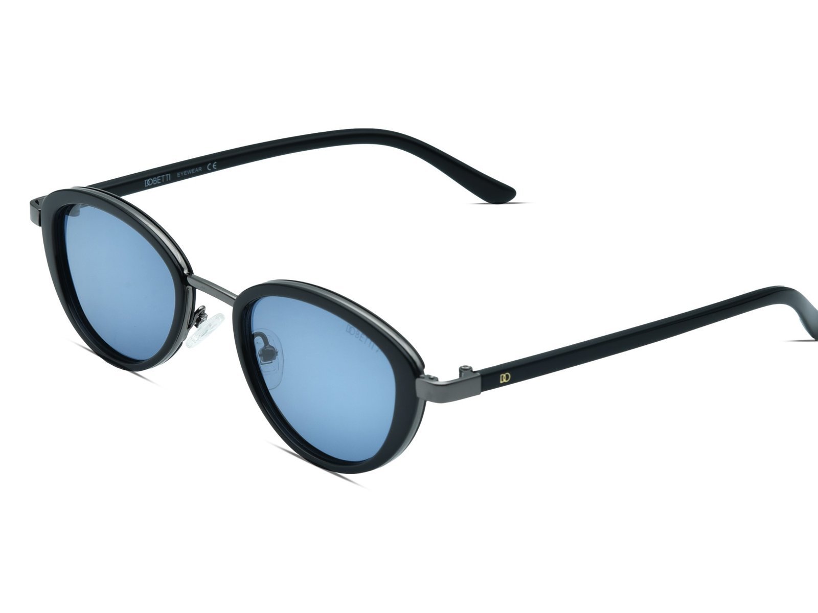Glossy Black & Gunmetal / Soft Blue Tint