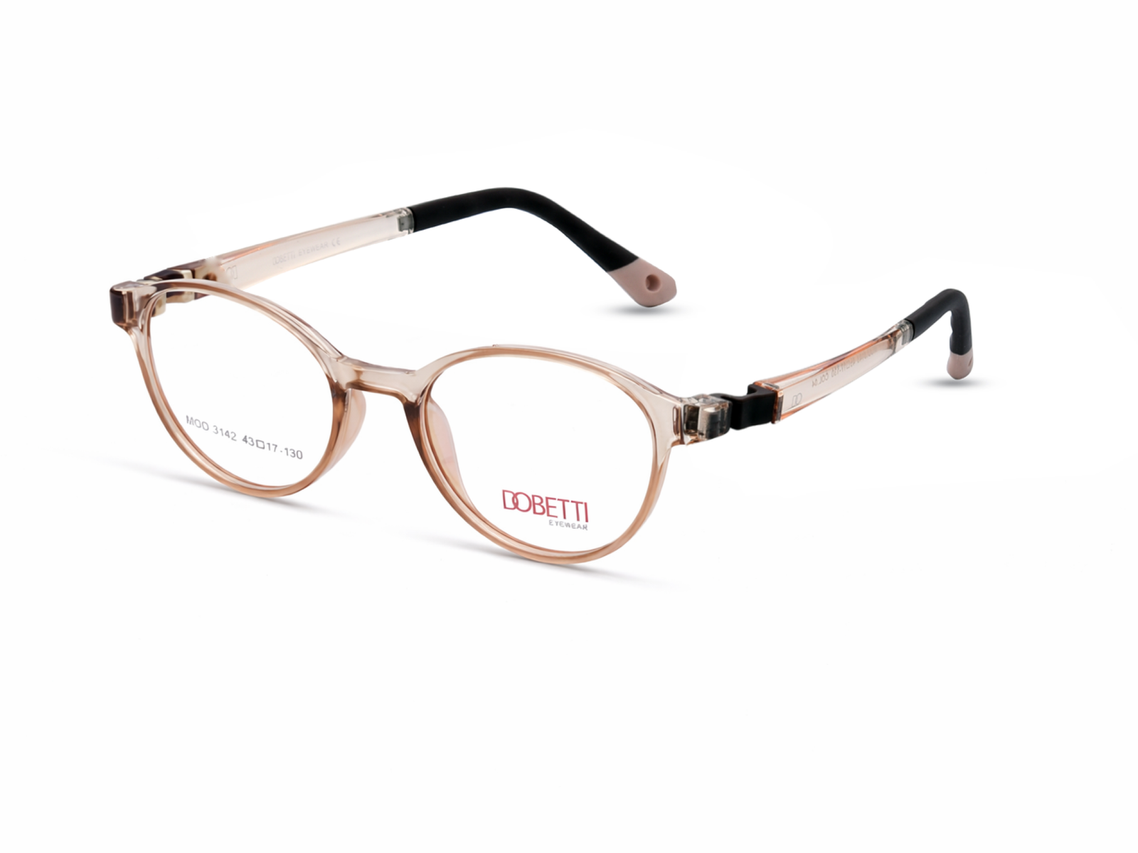 Two-Tone Crystal Peach and Black / DEMO LENS